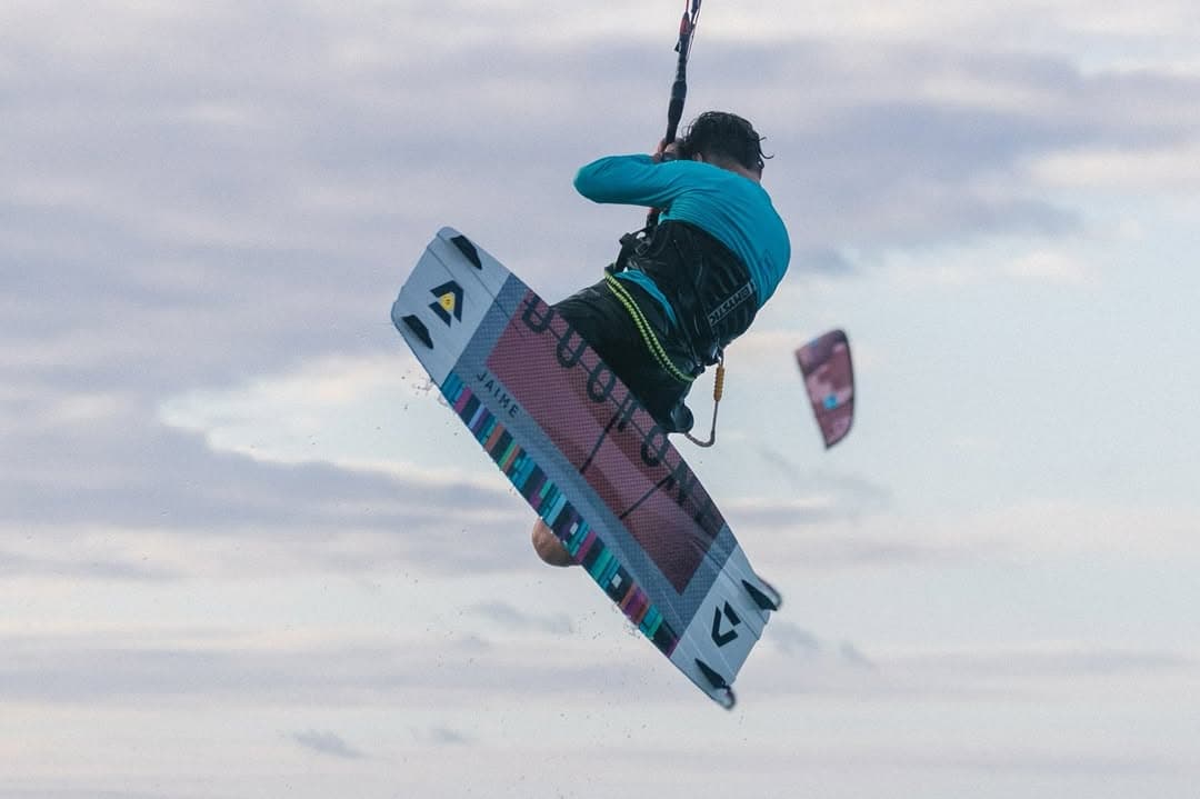 Kitesurfing action